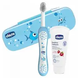CHICCO Toothbrush and toothpaste set blue