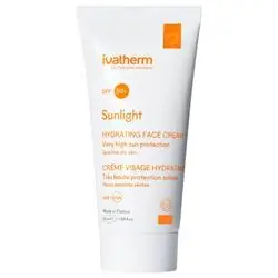 كريم ايفاثيرم 50 مل spf50 للحماية من الشمس للبشرة الجافة والحساسة ivatherm sunlight hydrating face cream 50ml