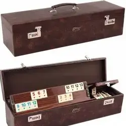 La Moda Home Star Elite Okey – Dark Polished Wooden Rummy Set
