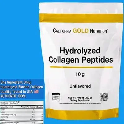 Hydrolyzed Collagen Peptides, Collagen Peptides, Biovine Collagen, Collagen, Unflavored, Collagen Powder, no Fillers or Additives, AUTHENTIC 100%, 200 gram Collagen