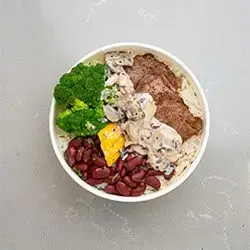 Beef Steak Meal With Mushroom Sauce