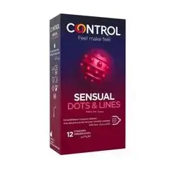 control sensual dots & lines 12 condoms