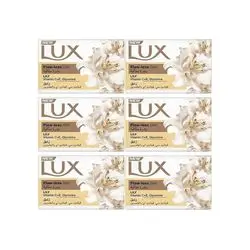 LUX Bar Soap For Flaw-Less Skin, Lily With Vitamin C+E, Glycerine, 120g, Pack of 6