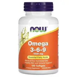 NOW Foods Omega 3-6-9, 1,000 mg, 100 Softgel