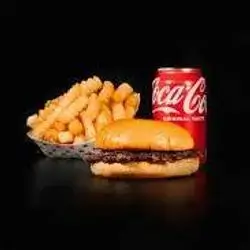 Meat Burger With Fries And Cola