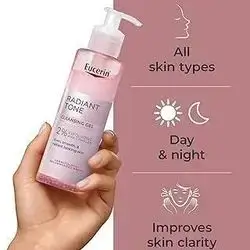 Eucerin Radiant Tone Face Cleanser Gel with 2% Exfoliating AHA Complex