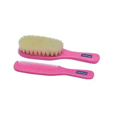 Newborn Hair Brush and Comb Set - Pink