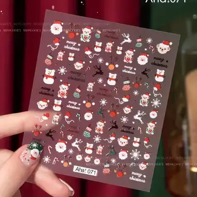 Aha 071 - 1 Sheet Christmas Nail Art Stickers