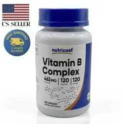 Nutricost High Potency Vitamin B Complex 462mg, 120 Capsules | Energy Complex with Vitamin C