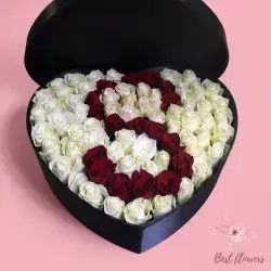 Box Flower-White&Red