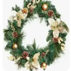 Wreath With Ball Gold 45cm