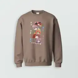 JERSEY Half Over Size Anime Girl Light Brown (Large)
