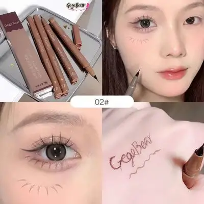 Gege Bear Fine Tracing Quick Eyeliner Liquid Pen Shade:02 Ash Brown