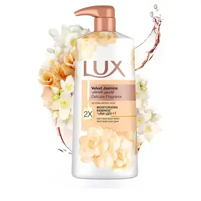 LUX Delicate Fragrance Body Wash, Velvet Jasmine, 2x Moisturizing Essence, with 4D Hyaluronic Acid, 700ml