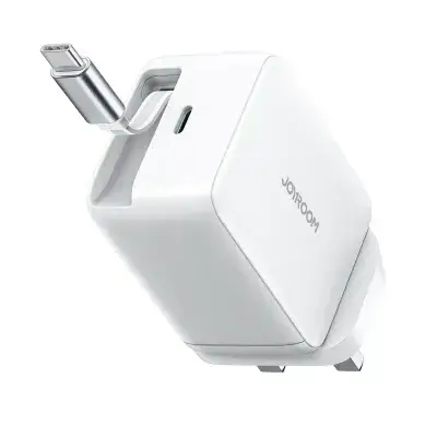 JOYROOM JR-TCL06 67W galium nitride /GaN Charger with Retractable Cable /UK-White/