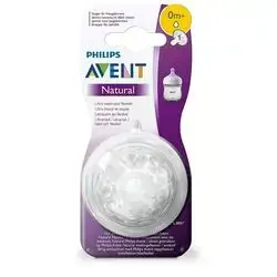 Philips Avent Natural Nipples for New Born, 0+ Months (Pack of 2)
