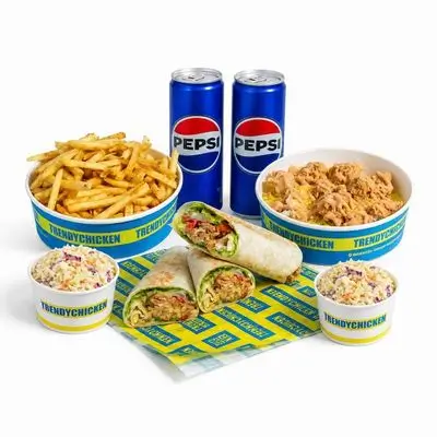2 Rab Sandwiches + Riso + Large Fries + 2 Pepsi + 2 Coleslaw