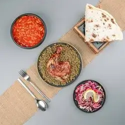 Qara Kharman And Grilled Chicken And Bean Broth And Salad