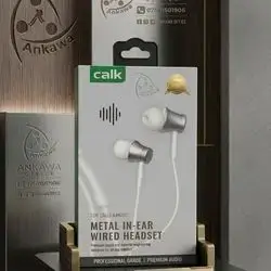 Calk Metal In-Ear Phone Wired HeadSet Aux3.5 1.2M-White
