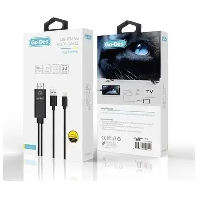 HDTV Cable Digital Adapter for iPhone (Lightning) Transfer Samll Screen to Big Screen- Plug and play