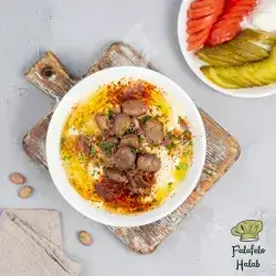 طبق فول باللبن