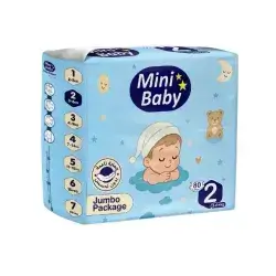 Mini Baby - Jumbo Diapers Size 2 (3-6 kg) - 80 Pieces