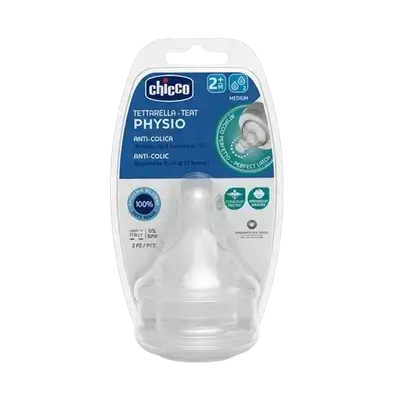 Physio Teat Anti-Colic Medium Flow 2m+ 2Pcs _ Chicco