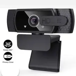 1080P HD Webcam with Privacy Cover & Tripod for Desktop Laptop Computer