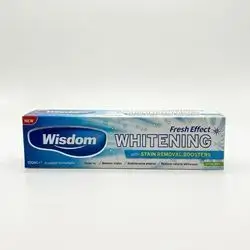 Wisdom fresh effect whitening with stain removal boosters toothpaste 100ml