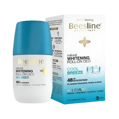 Natural Whitening Roll-On Deo Cool Breeze 48HR Antiperspirant 50ml _ Beesline