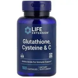 LIFE EXTENSION Glutathione  Cysteine & C ( Glutathione, Cysteine & C is a powerful antioxidant supplement with targeted nutrition that provides intracellular antioxidant support and encourages healthy liver function. Gluten free Non-GMO )