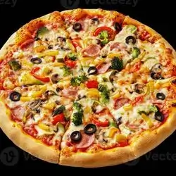 Vegetable And Pepperoni Pizza