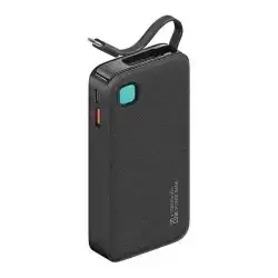 POWER BANK 10000MAH USAMS XY SERIES WITH RETRACTABLE USB-C PD CABLE 20W FAST CHARGE BLACK