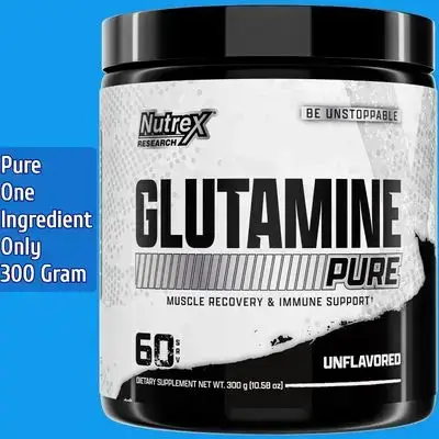 Nutrex, Glutamine, L Glutamine, Unflavored, Ultra-Pure, Zero Fillers or Additives, One Ingredient Only, 300g glutamine 