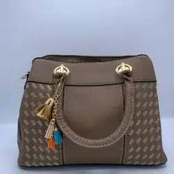 Taupe Structured Tote Bag