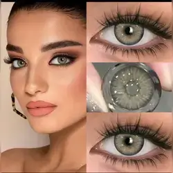 SYLIUWA 2 Pieces Gray Brown Color Contact Lenses