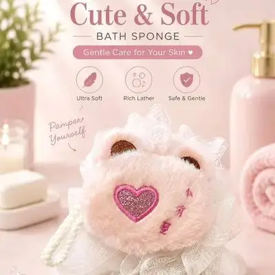 Cute Bear Baby Bath Sponge