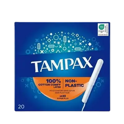 TAMPAX Non Plastic Tampons With Applicator SUPER PLUS 20Pcs _ Procter & Gamble