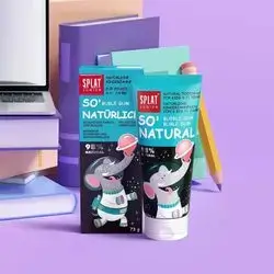 Splat So Natural Toothpaste ( BUBBLE GUM Flavor ) For Children's 6-11 years