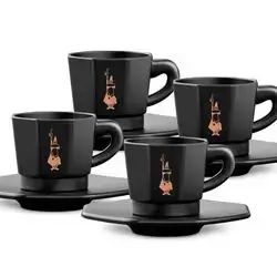 SET 4 8-FACES CUPS TOTAL BLACK