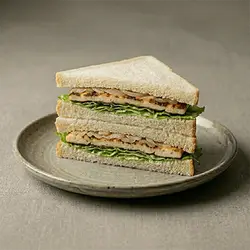 Caramelized Halloumi Club Sandwich