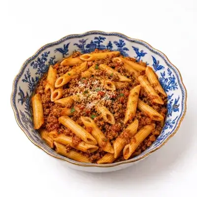 Penne with bolognese sauce