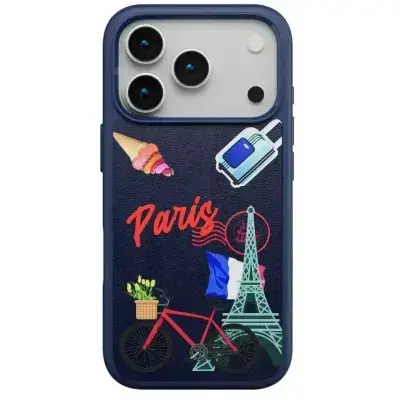 Levelo Vallo PU Leather Case for iPhone 17 Promax-blue paris