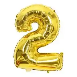 Gold Number 2 Helium Balloon