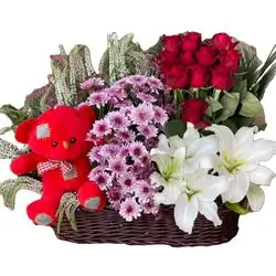 Flower And Bear Basket