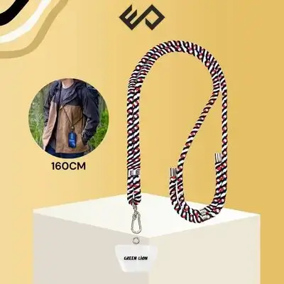 Green Lion Crossbody Lanyard Adjustable 160cm Strap - Blue / Red / White
