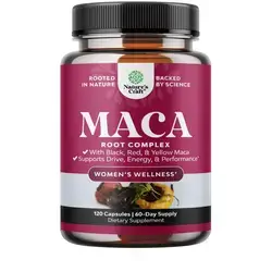 Maca Root Capsules for Women - Potent Herbal Supplement with Female Enhancing Blend of Red Yellow & Black Maca Root - Non-GMO Certified Vegan and Gluten-Free with No Artificial Colors - 120 Count