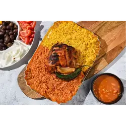 Quarter Chicken on Charcoal With Rice