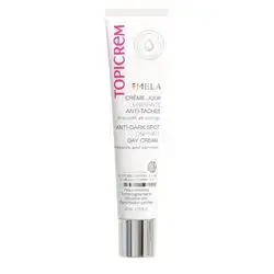 Topicrem MELA Anti-Dark Spot Unifying Day Cream SPF50+ is a dermatologically tested, high-protection day cream designed to correct and prevent pigmentation spots on sensitive skin. It uses a patented MELA complex, combining niacinamide and seaweed extract, to even and brighten the complexion. This cream provides 24 hours of hydration and includes broad-spectrum SPF50+ protection against UVA and UVB rays, as well as defense against blue light. With a light, non-greasy, and non-sticky texture, it absorbs quickly and leaves an invisible finish, making it an excellent makeup base.