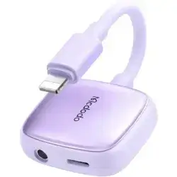 mcdodo Lightning to 3.5mm Audio Cable+Audio Charger Splitter,2 in 1 iPhone Headphone Digital Audio Adapter Aux Adapter (purple)